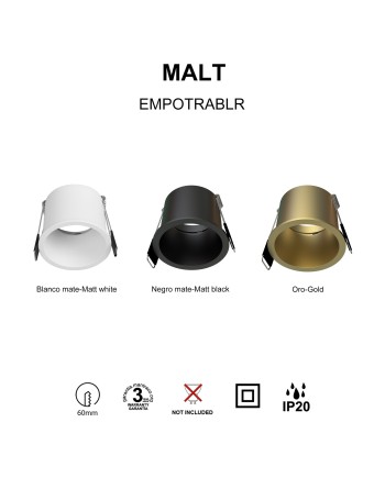 MALT * EMPOTRABLE GU10 NEGRO